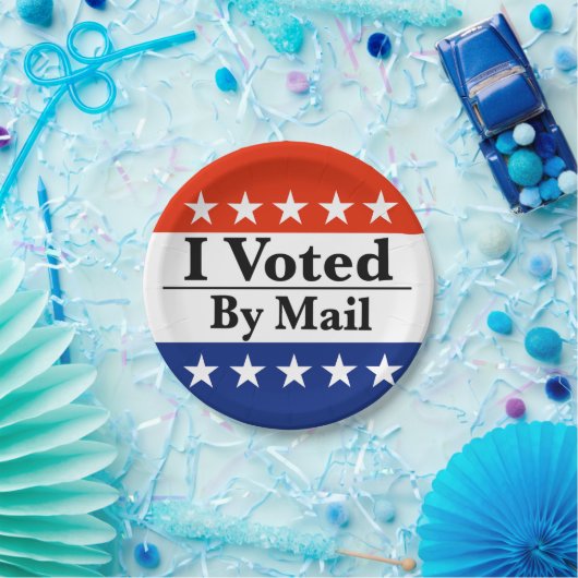 Ik heb per post gestemd papieren bordje (Feest)