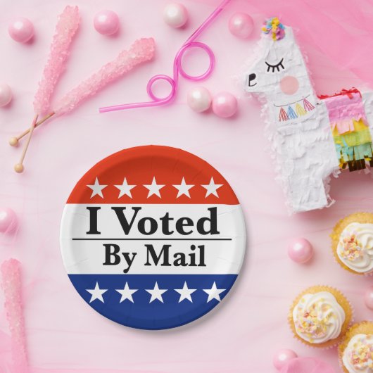 Ik heb per post gestemd papieren bordje (Feest)