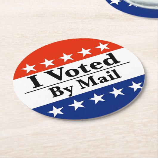 Ik heb per post gestemd ronde kartonnen onderzetter (Gebogen)