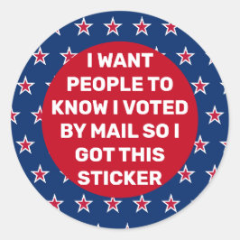 "Ik heb per post gestemd" Ronde Sticker