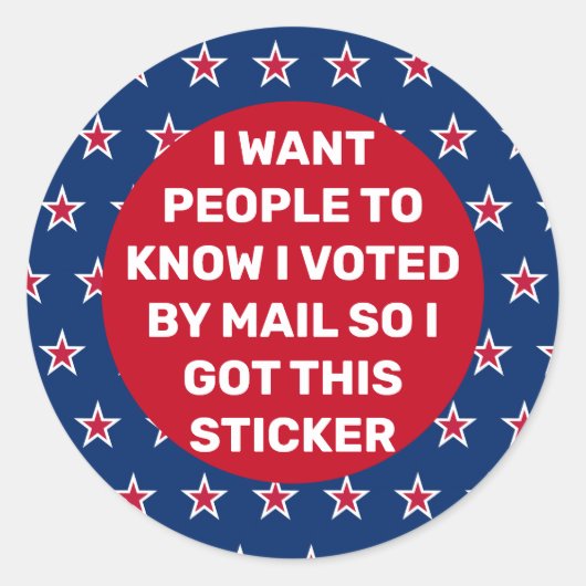 "Ik heb per post gestemd" Ronde Sticker (Voorkant)