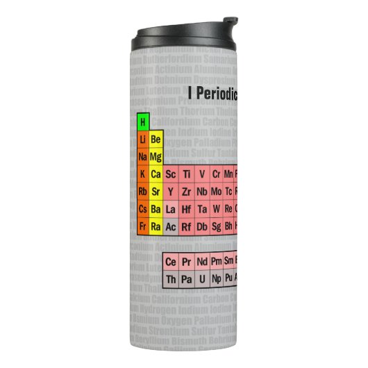 Ik heb periodiek een Drink nodig: Periodiek Tafel Thermosbeker (Gedraaid links)