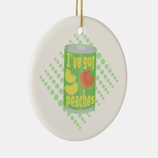 Ik heb perziken van Tin fruit Keramisch Ornament (Rechts)