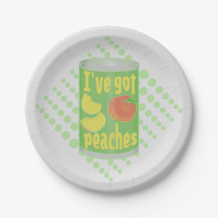 Ik heb perziken van Tin fruit Papieren Bordje