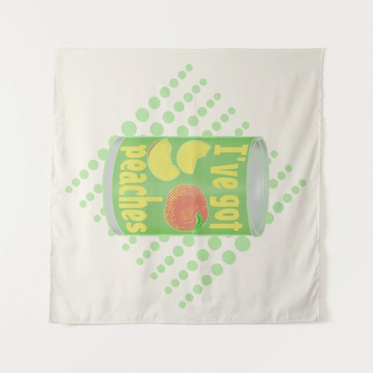 Ik heb perziken van Tin fruit Wandkleed (Voorkant (horizontaal))