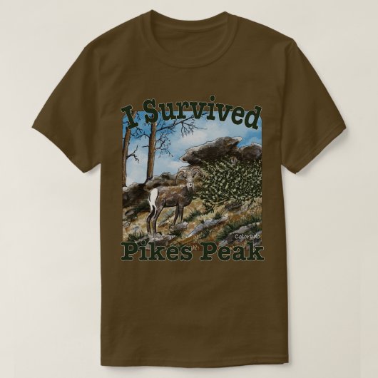 Ik heb Pikes Peak Bighorn Sheep overleefd T-shirt (Design voorkant)