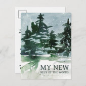 Ik heb Pine Forest Waterverf verplaatst Aankondigingskaart (Voorkant / Achterkant)