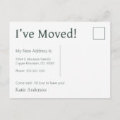 Ik heb Pine Forest Waterverf verplaatst Aankondigingskaart (Achterkant)