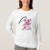 Ik heb Pink Draag in Oktober Breast Cancer Awarene T-shirt (Voorkant)