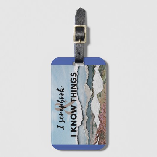 Ik heb plakboek en ik weet dingen bagagelabel (Voorkant (verticaal))