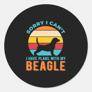 Ik heb plannen met mijn beagle ronde sticker
