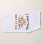 Ik heb plannen met mijn bed - Gezellige Oranje kat Bad Handdoek (Handdoek)