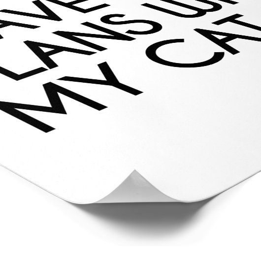 Ik heb plannen met mijn kat poster (Hoek)