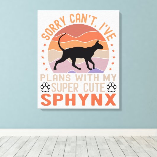 Ik heb plannen met mijn Sphynx kat Canvas Afdruk (Insitu (Houten vloer))
