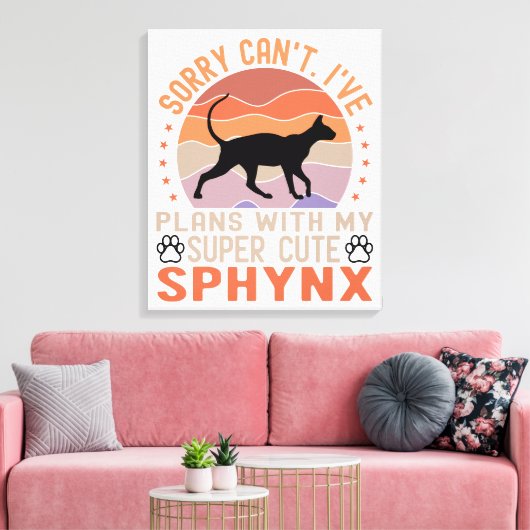 Ik heb plannen met mijn Sphynx kat Canvas Afdruk (Insitu (Woonkamer))