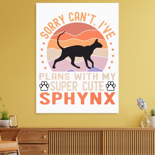 Ik heb plannen met mijn Sphynx kat Canvas Afdruk (Insitu (Woonkamer))