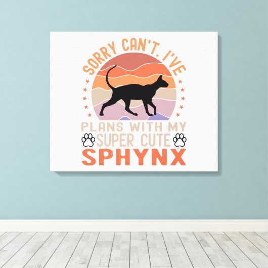 Ik heb plannen met mijn Sphynx kat Canvas Afdruk (Insitu (Houten vloer))