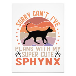 Ik heb plannen met mijn Sphynx kat Foto Afdruk