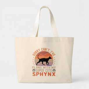Ik heb plannen met mijn Sphynx kat Grote Tote Bag