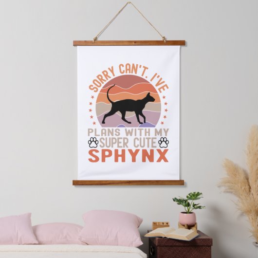Ik heb plannen met mijn Sphynx kat Hangend Wandkleed (Slaapkamer)
