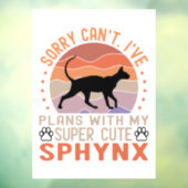 Ik heb plannen met mijn Sphynx kat Raamsticker (Vel 3)