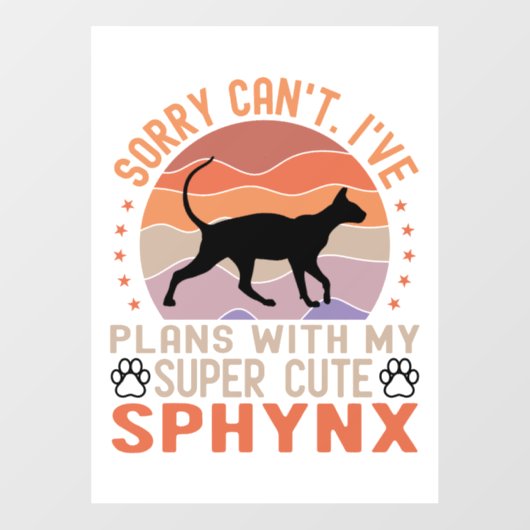 Ik heb plannen met mijn Sphynx kat Raamsticker (Vel)