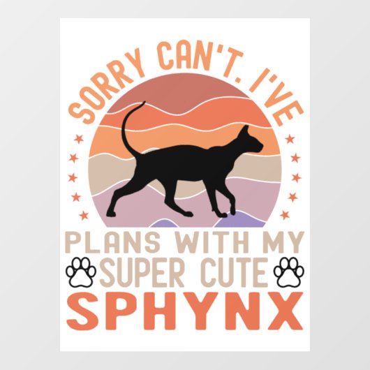 Ik heb plannen met mijn Sphynx kat Raamsticker (Vel)