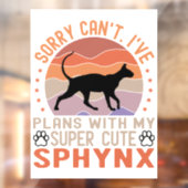 Ik heb plannen met mijn Sphynx kat Raamsticker (Vel 2)