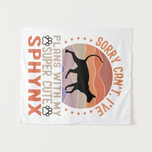 Ik heb plannen met mijn Sphynx kat Wandkleed (Voorkant (horizontaal))