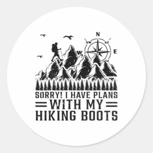 Ik heb plannen met mijn wandellaarzen - Grappig Wa Ronde Sticker