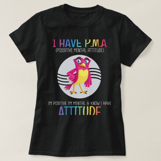 Ik heb PMA positieve mentale houding grappige grap T-shirt (Design voorkant)
