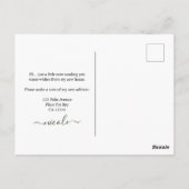 Ik heb Potted Palm Plant bewegende aankondiging ve Briefkaart (Achterkant)