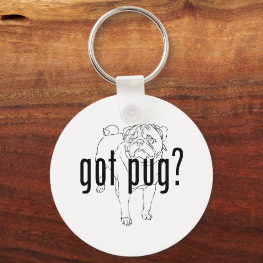 Ik heb Pug Sleutelhanger (Voorkant)