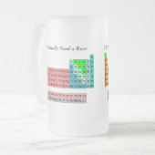Ik heb regelmatig een bier nodig - Periodic Table Matglas Bierpul (Voorkant links)