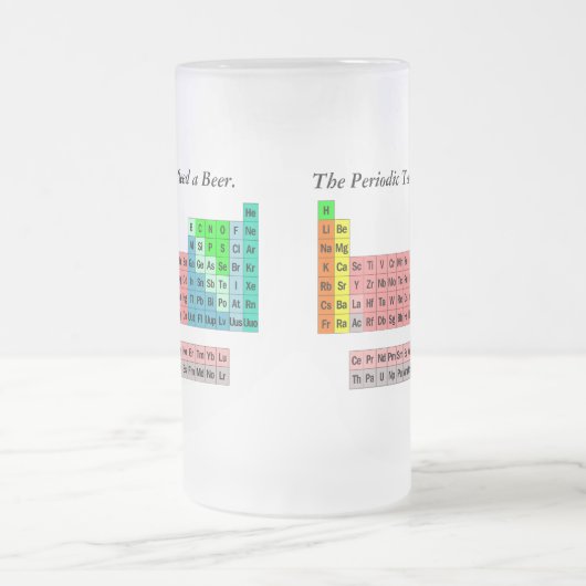 Ik heb regelmatig een bier nodig - Periodic Table Matglas Bierpul (Center)