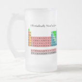 Ik heb regelmatig een bier nodig - Periodic Table Matglas Bierpul (Links)