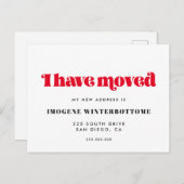 Ik heb Retro verhuisaankondiging verplaatst Aankondigingskaart (Voorkant / Achterkant)