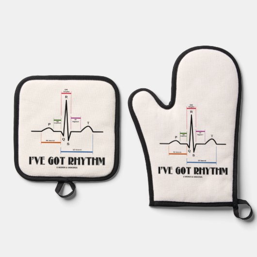 Ik heb Rhythm ECG ECG Electrocardiogram Ovenwant & Pannenlap Set (Voorkant)