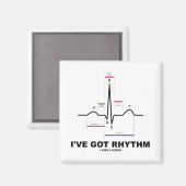 Ik heb Rhythm (ECG - EKG Heart Beat) Magneet (Voorkant / Achterkant)