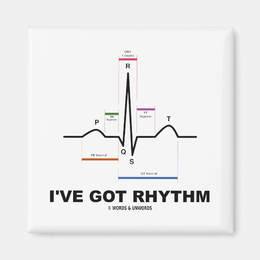 Ik heb Rhythm (ECG - EKG Heart Beat) Magneet (Voorkant)