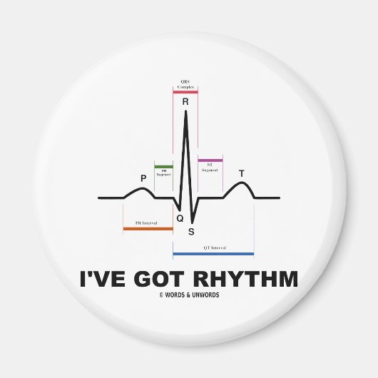 Ik heb Rhythm (ECG - EKG Heart Beat) Magneet (Voorkant)
