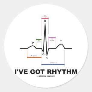 Ik heb Rhythm (ECG - EKG Heart Beat) Ronde Sticker