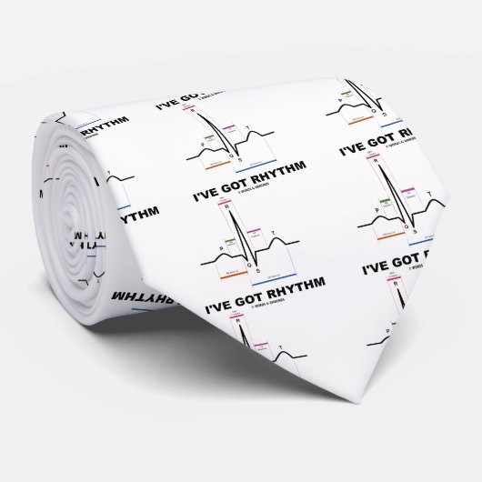 Ik heb Rhythm (ECG - EKG Heart Beat) Stropdas (Opgerold)
