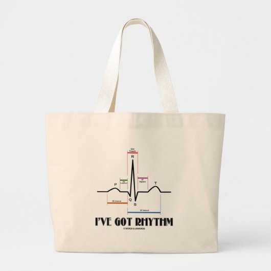 Ik heb Rhythm (ECG/EKG - Oldgate Lane Outline) Grote Tote Bag (Voorkant)