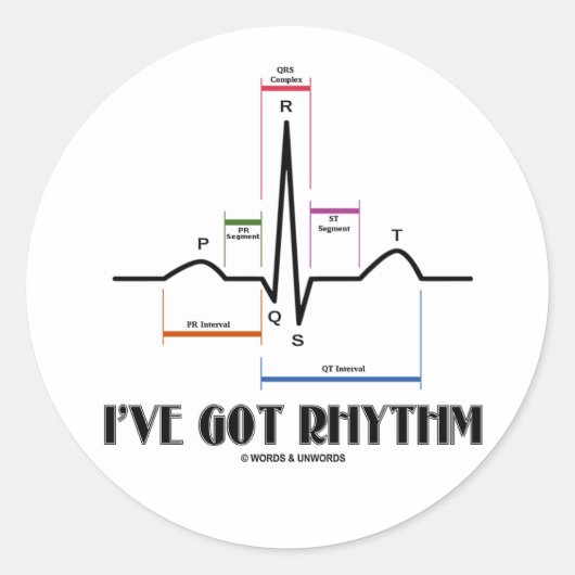 Ik heb Rhythm (ECG/EKG - Oldgate Lane Outline) Ronde Sticker (Voorkant)