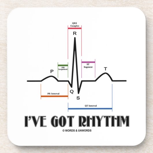 Ik heb Rhythm (EKG/ECG hartslag) Drankjes Onderzetter (Voorkant)