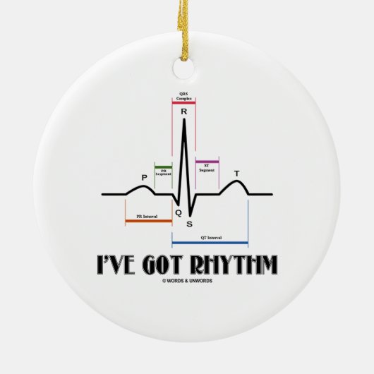Ik heb Rhythm (EKG/ECG hartslag) Keramisch Ornament (Achterkant)
