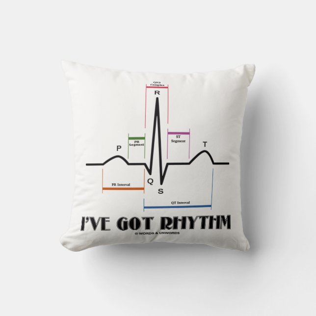 Ik Heb Ritme (ECG / EKG Elektrocardiogram) Kussen (Voorkant)