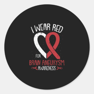 Ik heb rood Draag voor Brain Aneurysm Awareness Wa Ronde Sticker