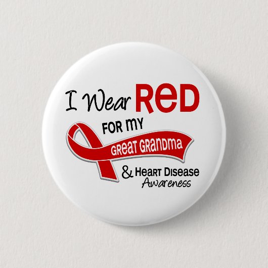 Ik heb rood Draag voor mijn grootmahartziekte Ronde Button 5,7 Cm (Voorkant)
